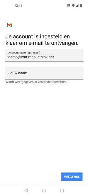 Geef uw account een naam en voer uw naam in. Selecteer VOLGENDE