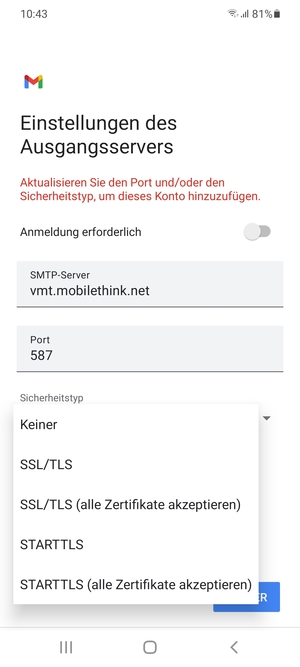 Wählen Sie Keiner