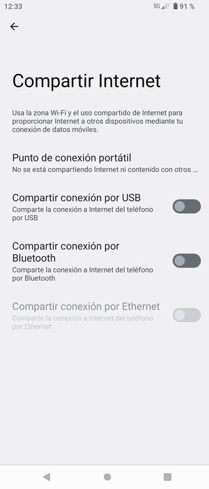 Seleccione Punto de conexión portátil