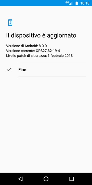 Se il tuo telefono è aggiornato, seleziona Fine