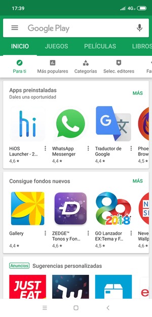 Seleccione la barra de Búsqueda