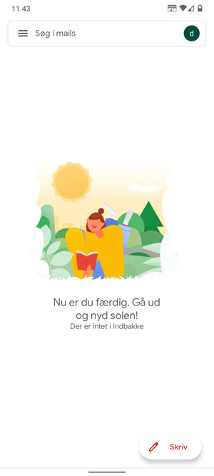 Din Gmail er klar til brug