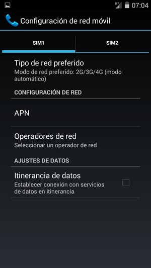 Para cambiar la red en caso de problemas de conectividad, seleccione Operadores de red