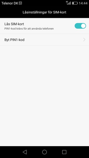 Välj Byt PIN1-kod eller Byt PIN2-kod