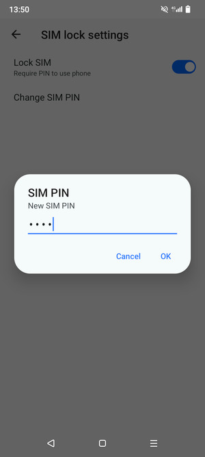 Enter your New SIM PIN and select OK
