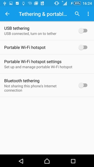 Select Portable Wi-Fi hotspot settings
