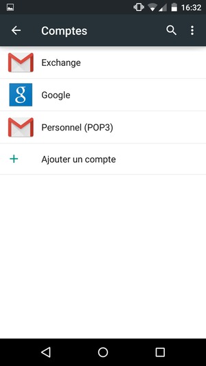Sélectionnez Google