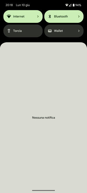 Scorri nuovamente verso il basso il menu in alto