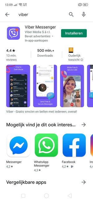 Selecteer de app