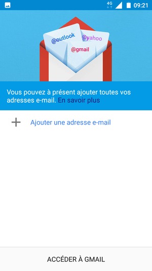 Sélectionnez Ajouter une adresse e-mail