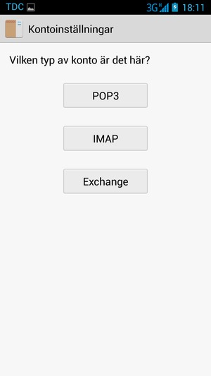 Om din skärm ser ut så här, välj Exchange