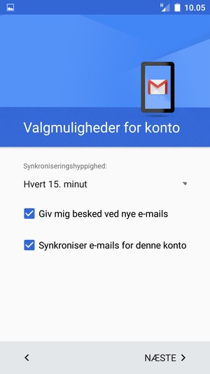 Vælg NÆSTE