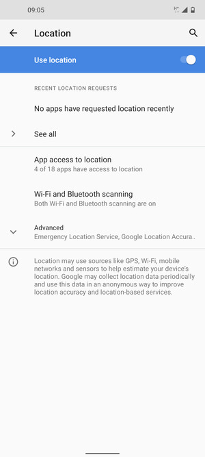 Turn off Use location