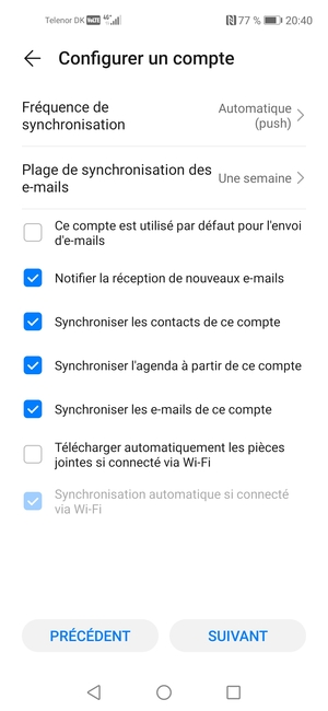 Sélectionnez SUIVANT