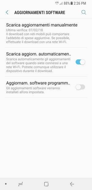 Seleziona Scarica aggiornamenti manualmente
