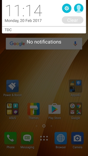 Slide down the top menu again