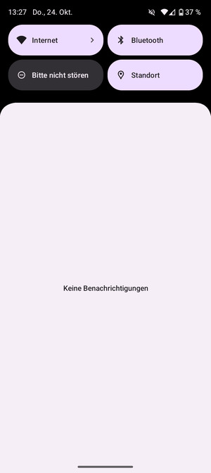 Ziehen Sie erneut das obere Menü nach unten