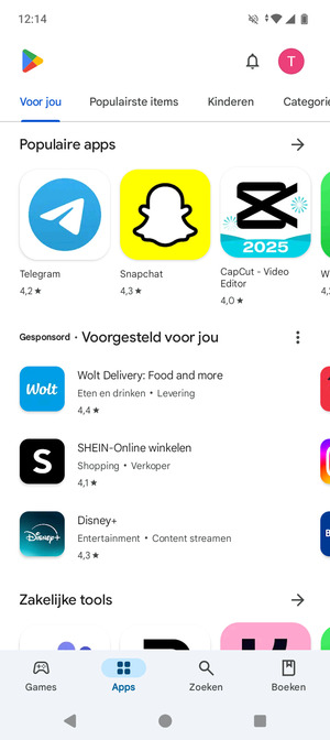 Selecteer Zoeken