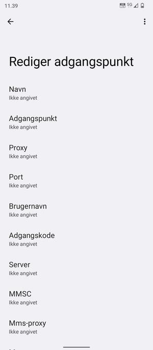 Indtast internet-oplysninger