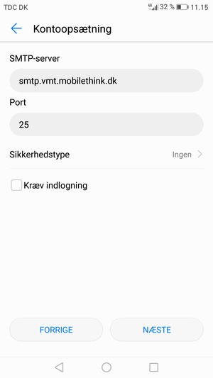 Fjern markeringen i tjekboksen Kræv indlogning og vælg NÆSTE