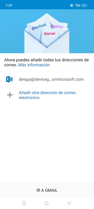Seleccione IR A GMAIL