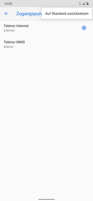 Wählen Sie Auf Standard zurücksetzen