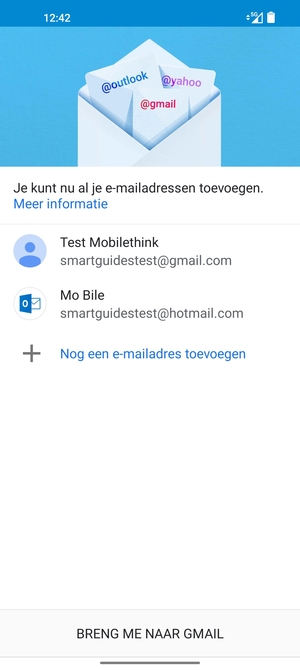 Selecteer BRENG ME NAAR GMAIL