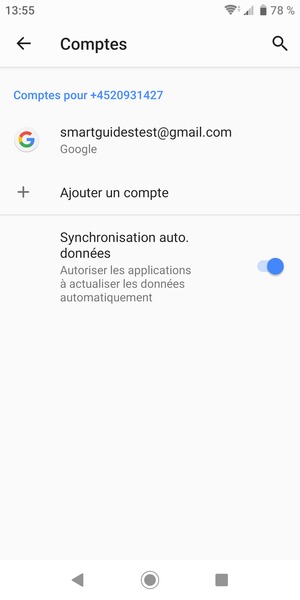 Sélectionnez votre compte Google