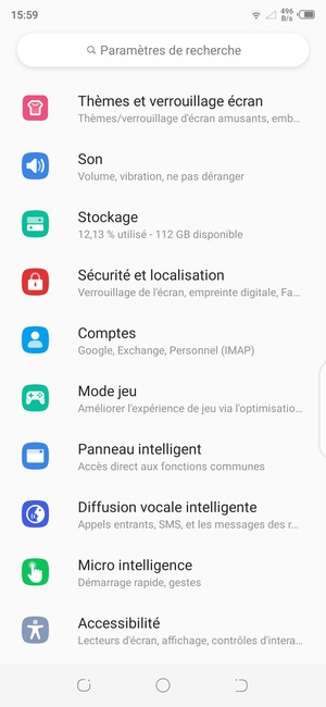 Faites défiler et sélectionnez Sécurité et localisation