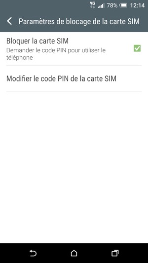 Sélectionnez Modifier le code PIN de la carte SIM