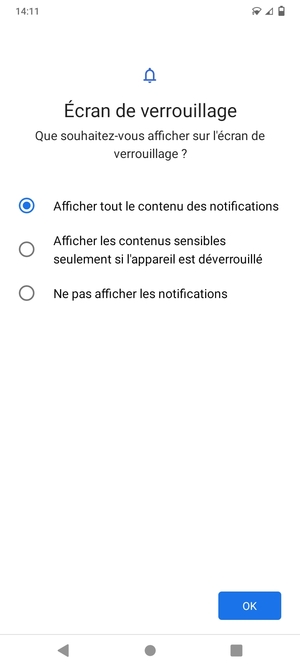 Sélectionnez votre option préférée et sélectionnez OK