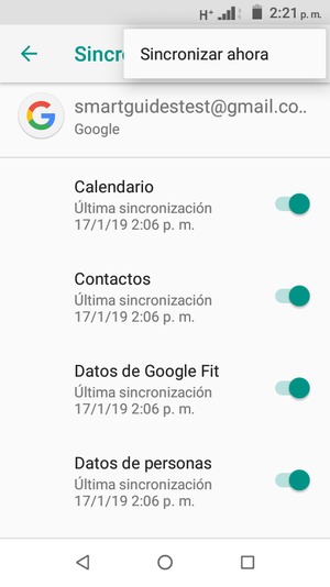 Seleccione Sincronizar ahora