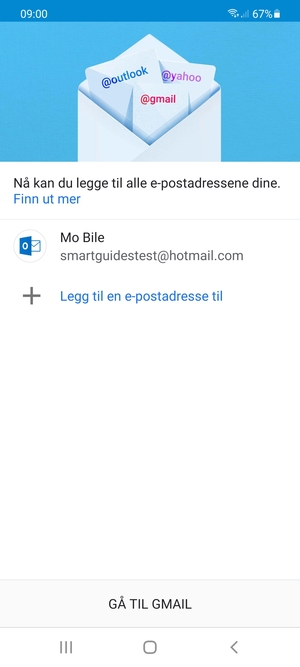 Velg GÅ TIL GMAIL