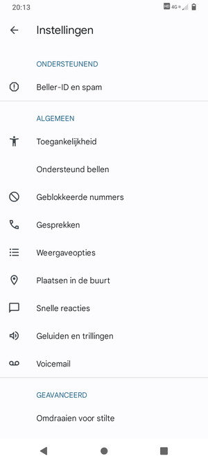 Selecteer Voicemail