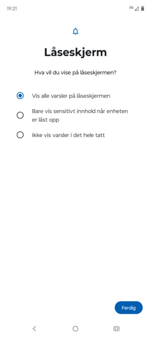 Velg ønsket alternativ og velg Ferdig