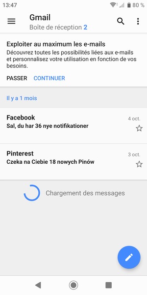 Votre messagerie Gmail est prête à l'emploi