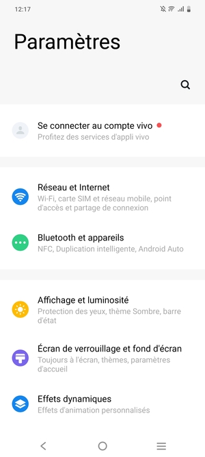Sélectionnez Réseau et Internet