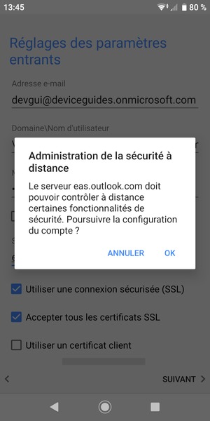 Sélectionnez OK