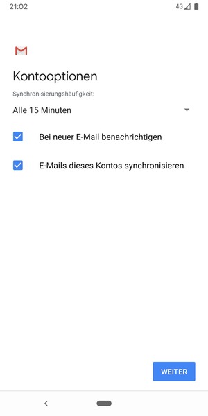 Wählen Sie WEITER