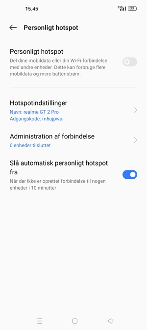 Vælg Hotspotindstillinger