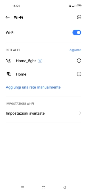 Seleziona la rete wireless a cui desideri connetterti