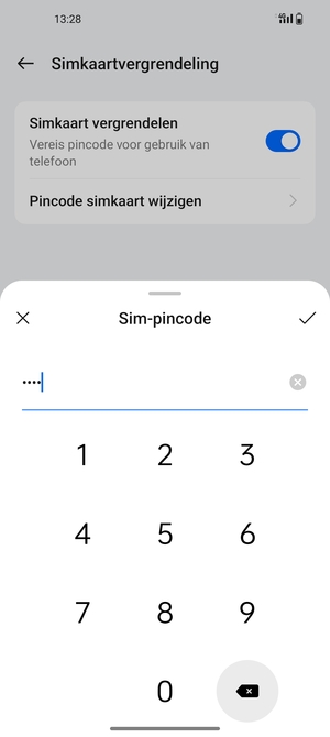 Voer uw Oude sim-pincode in en selecteer OK