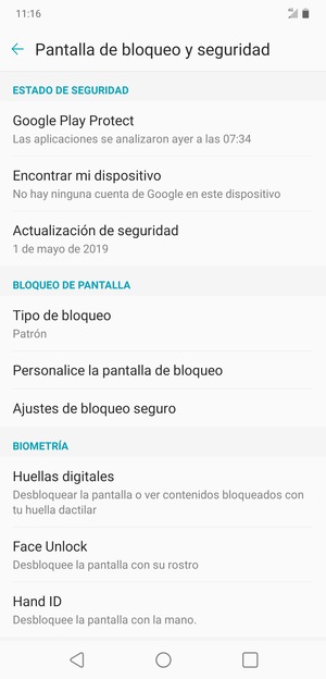 El teléfono ha sido asegurado con un bloqueo de pantalla