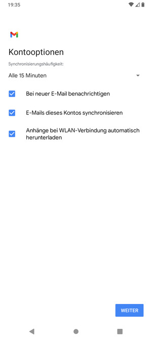 Wählen Sie WEITER