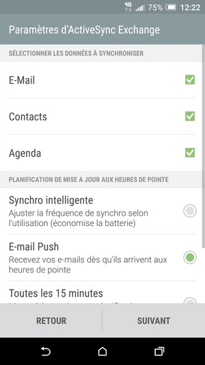 Sélectionnez SUIVANT