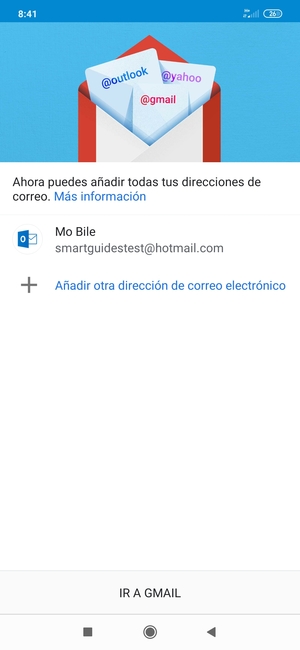 Seleccione IR A GMAIL