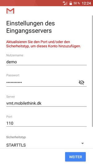 Wählen Sie Sicherheitstyp