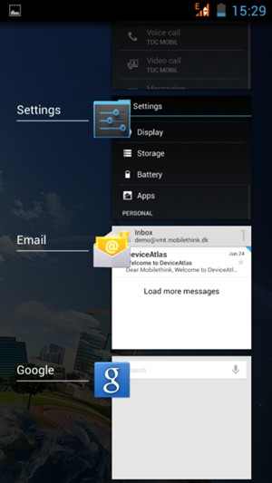 Swipe apps to the right to close them
