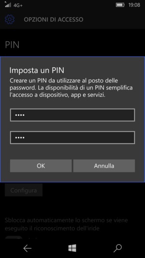 Inserisci il Nuovo PIN due volte e seleziona OK