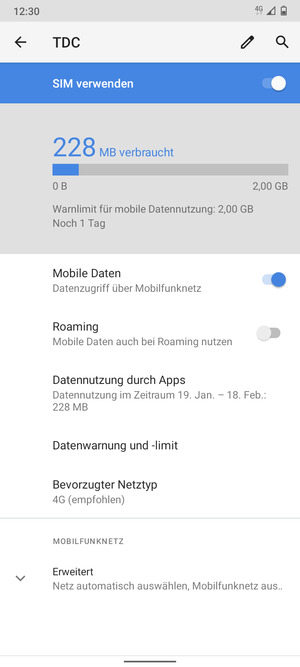 Wählen Sie Erweitert